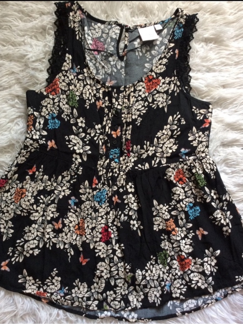 Lauren Conrad Floral Babydoll Top